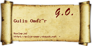 Gulis Omár névjegykártya